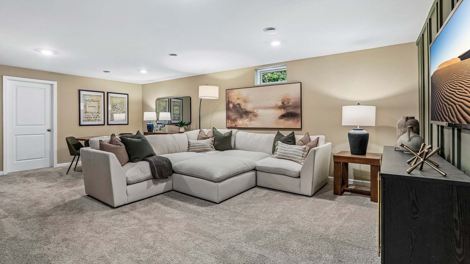 A basement can be used as a rec room.