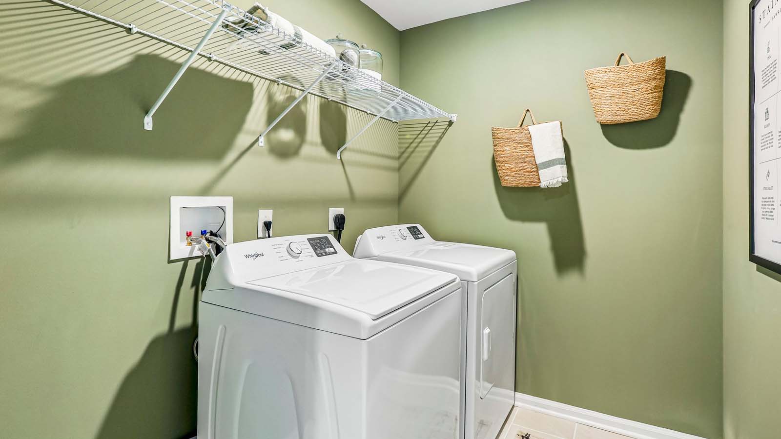 The conveniently located laundry room.