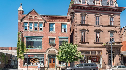 A beautiful historic brick building in Easton, PA