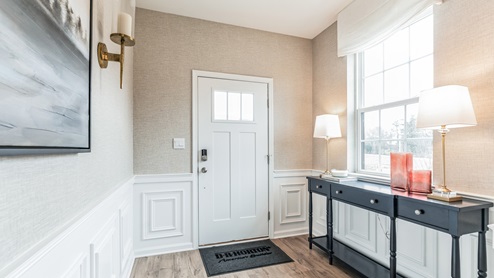 Entryway foyer with single window to the right.