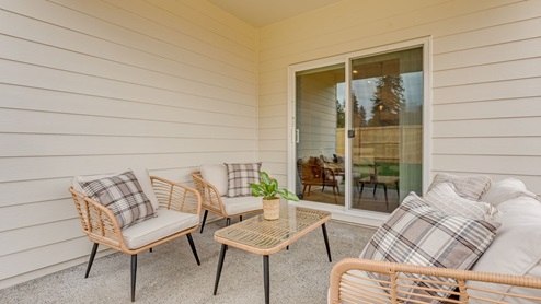 Covered concrete patio