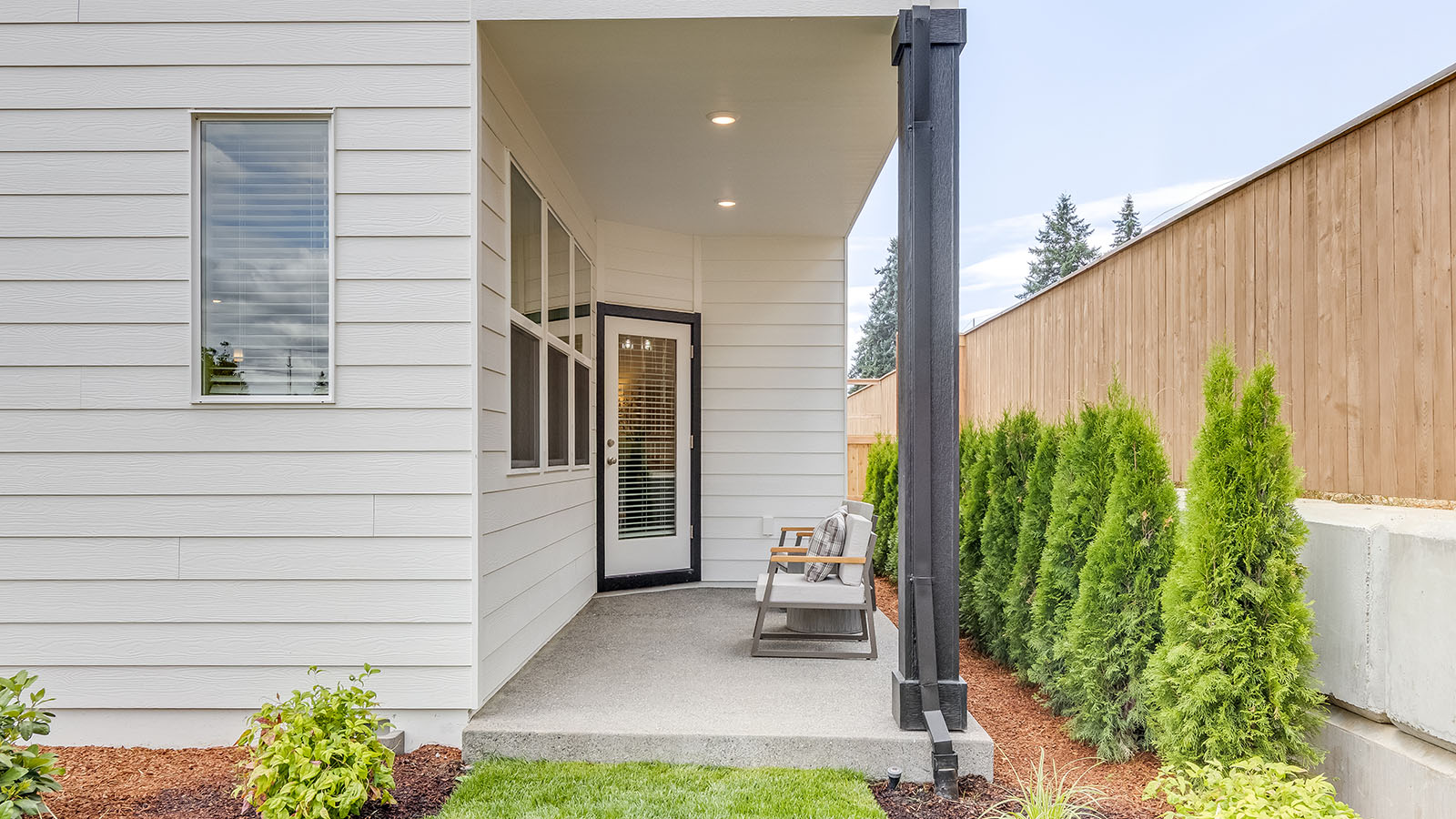 Covered concrete patio
