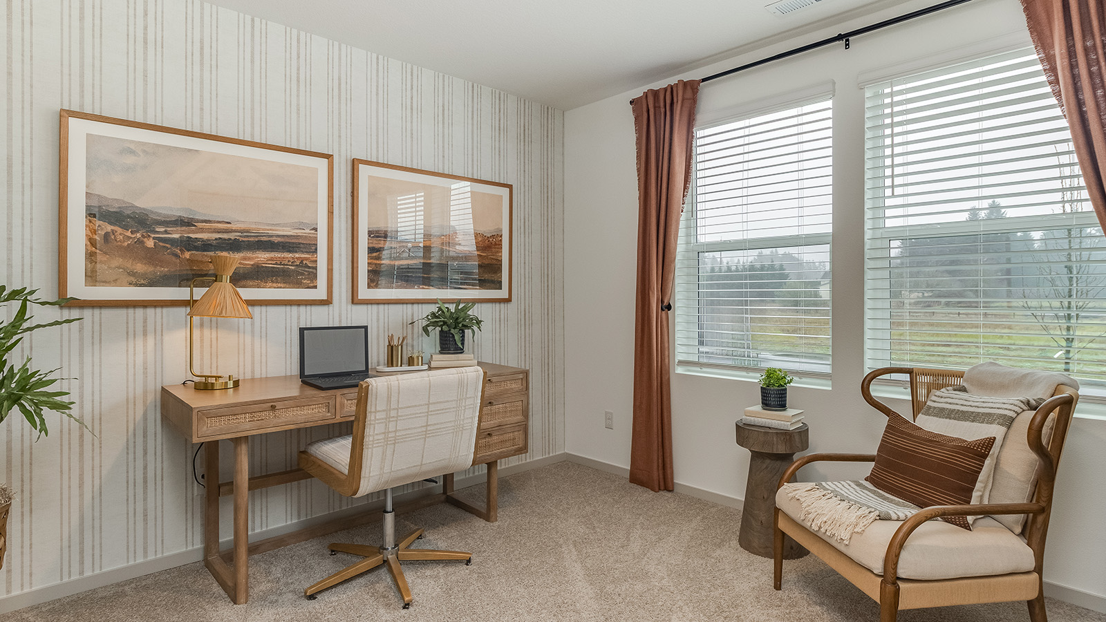 Bedroom with wall-to-wall carpet and a closet