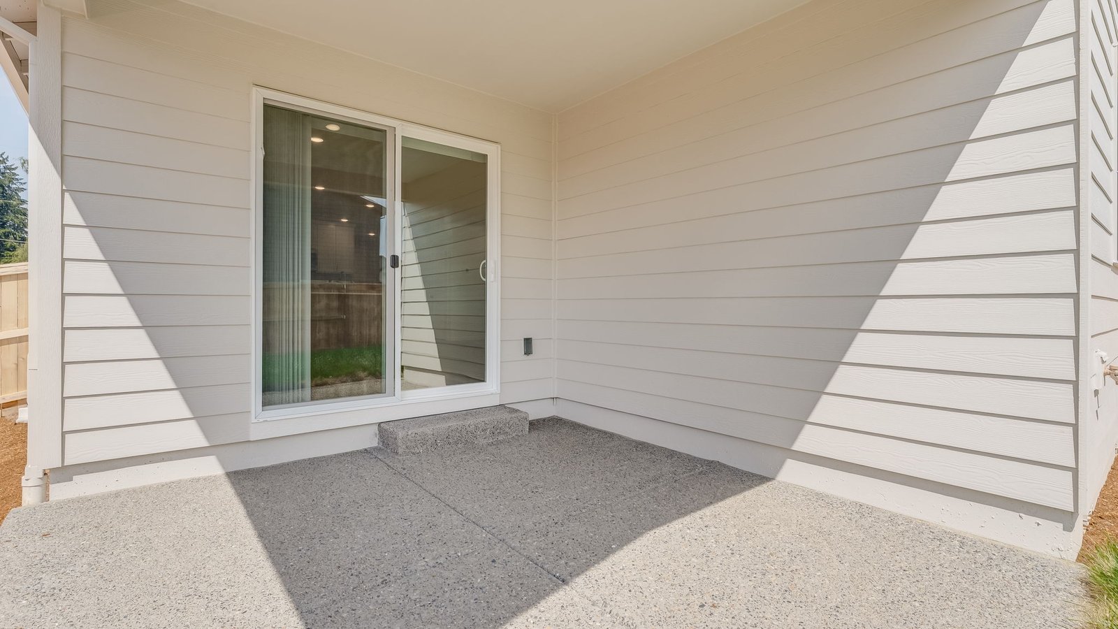 Covered concrete patio