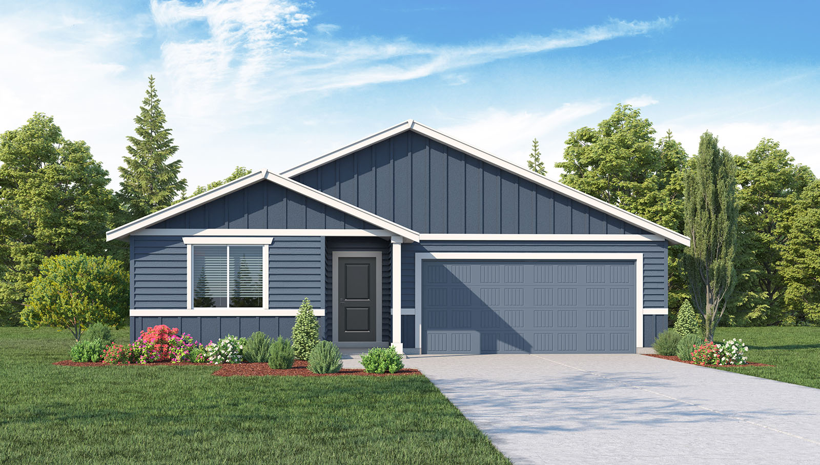 exterior front single-family home with a 2-car garage