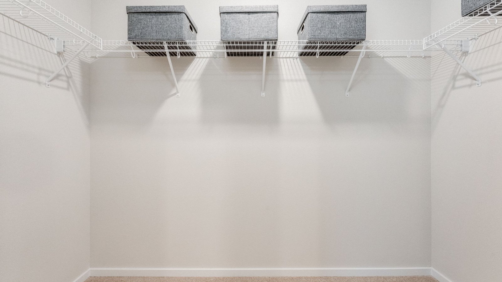 Primary bedroom walk-in closet with wire shelves