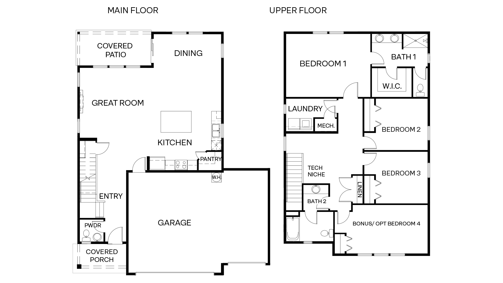 Sellwood floor plan 3-car