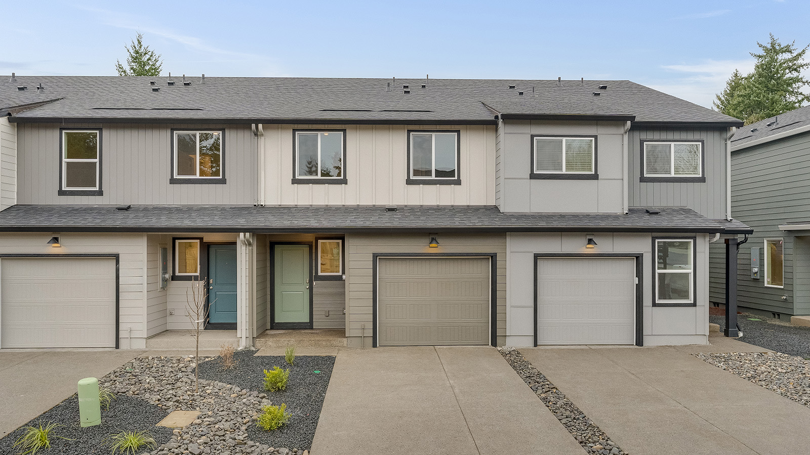 exterior front single-family home with an attached garage