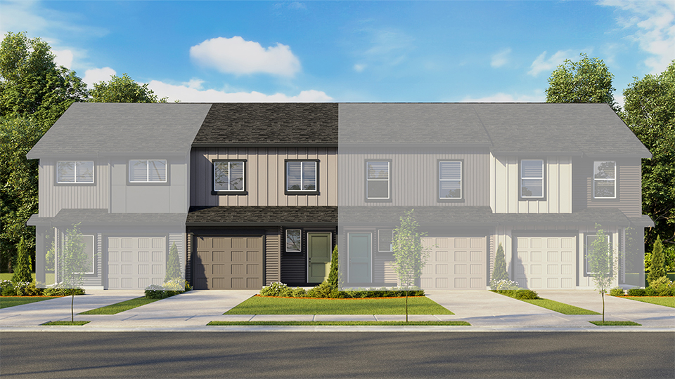 exterior front single-family home with an attached garage