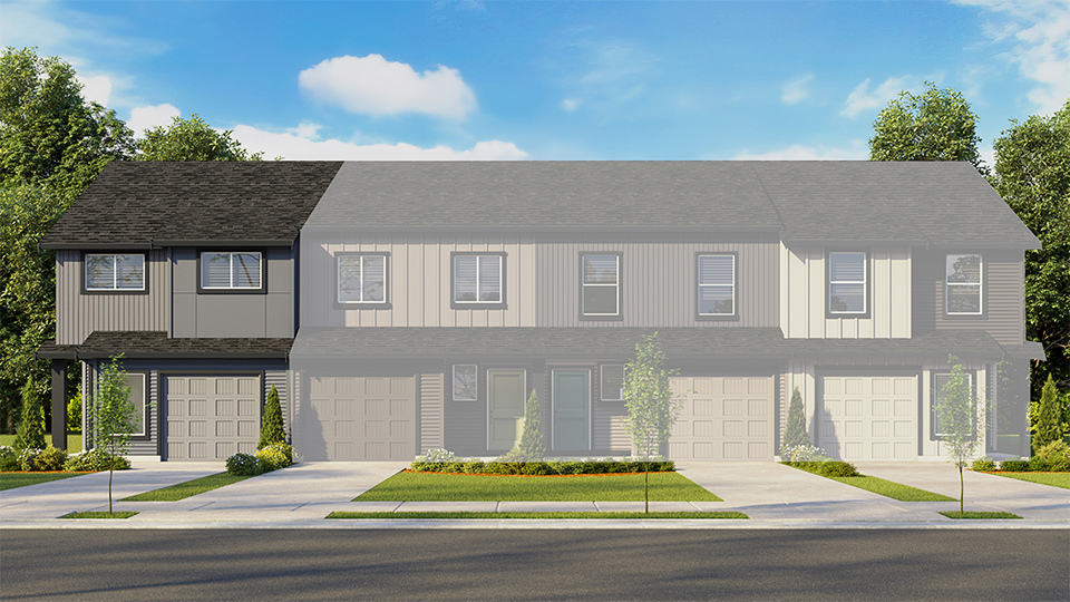 exterior front single-family home with an attached garage