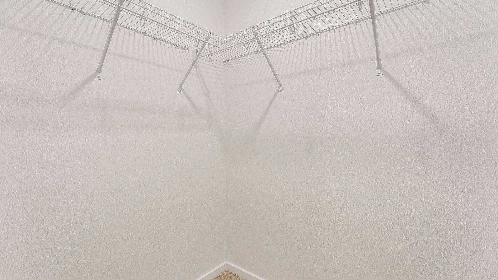 Primary bedroom walk-in closet with wire shelves