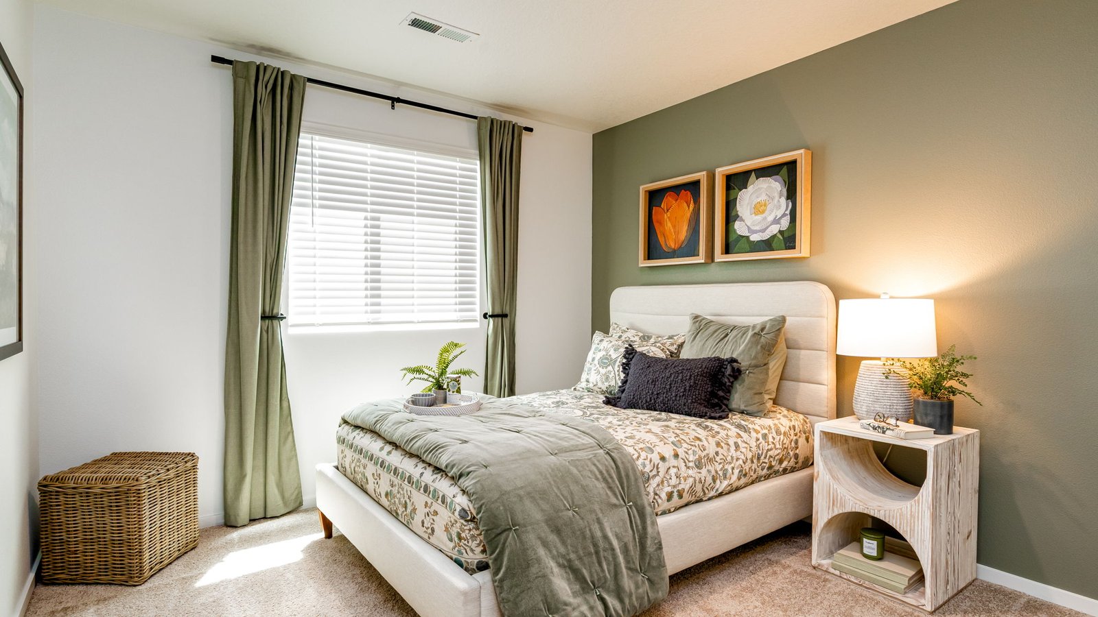 Bedroom with wall-to-wall carpet and a closet