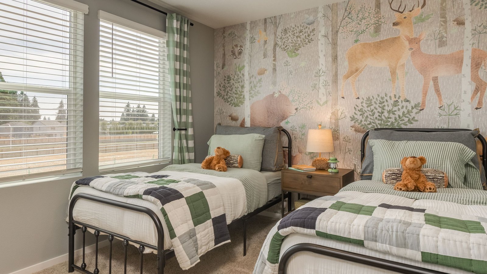 Bedroom with wall-to-wall carpet and a closet