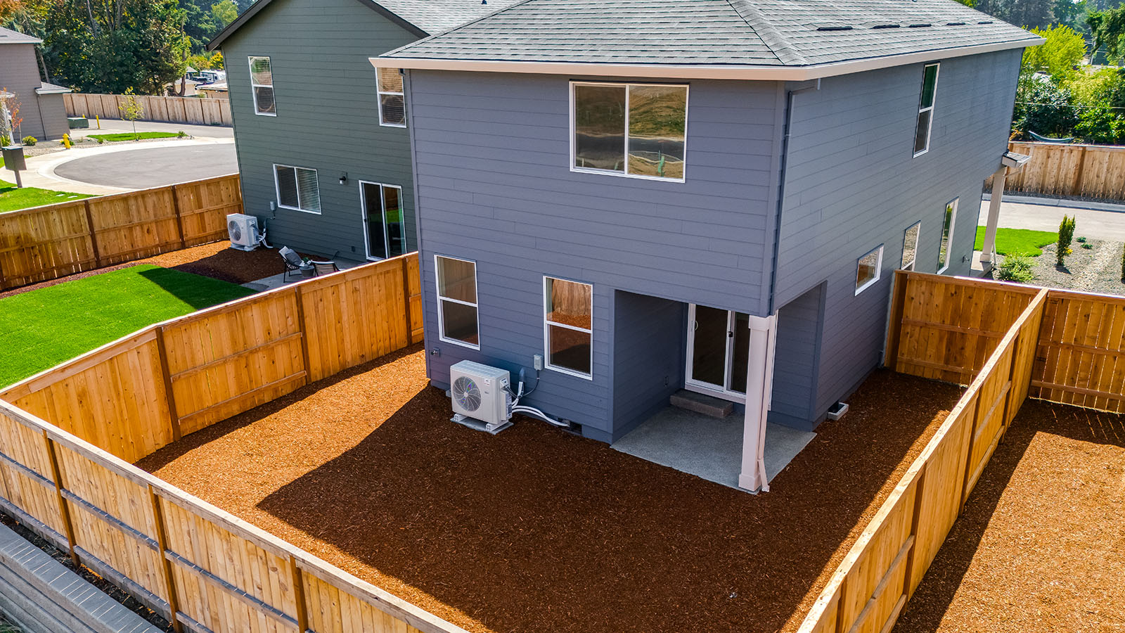 Covered concrete patio