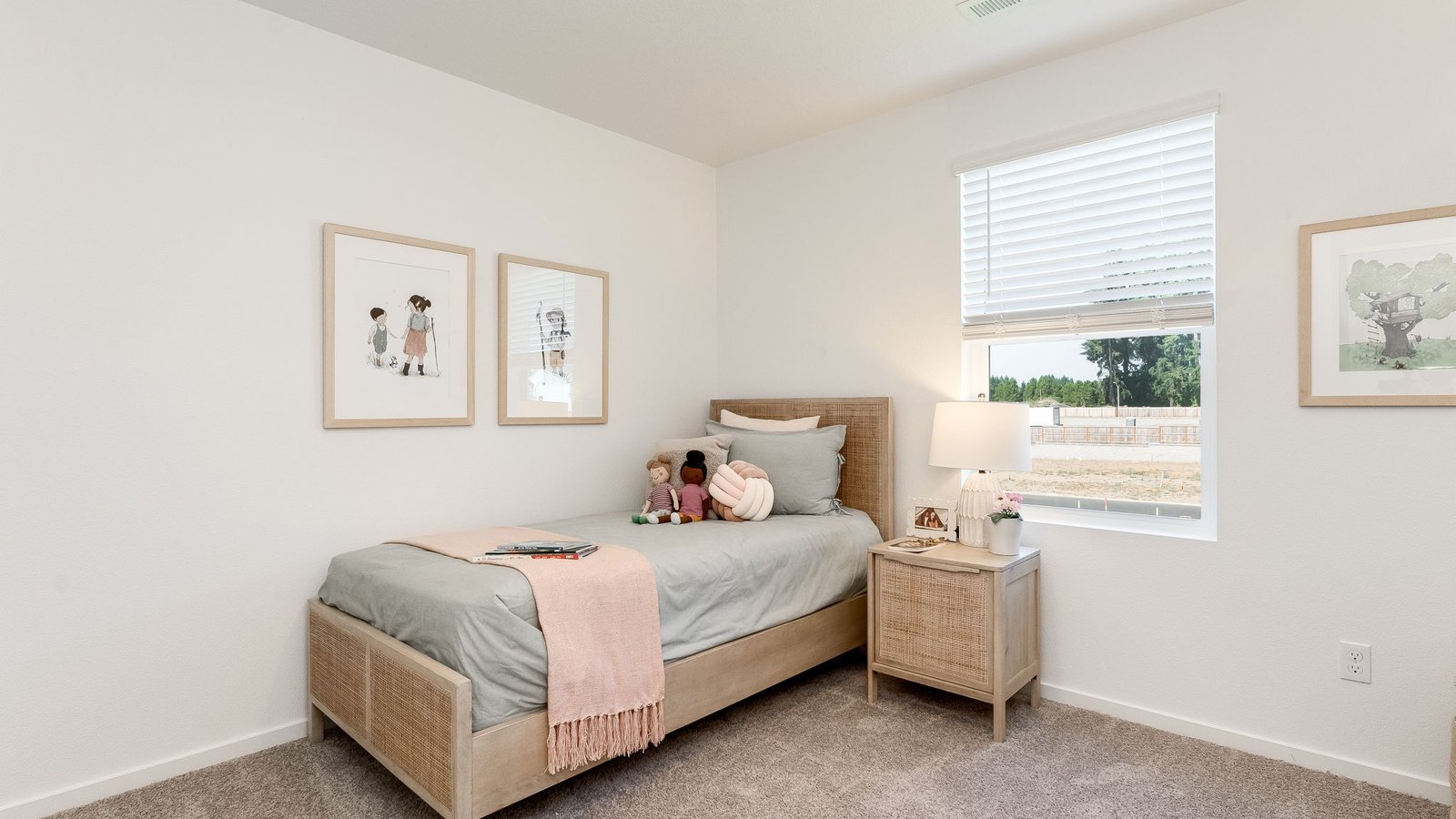 Bedroom with wall-to-wall carpet and a closet