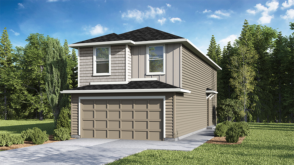 exterior front single-family home with a 2-car garage