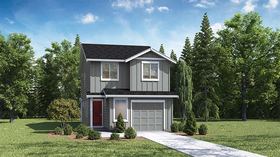 exterior front single-family home with a 2-car garage