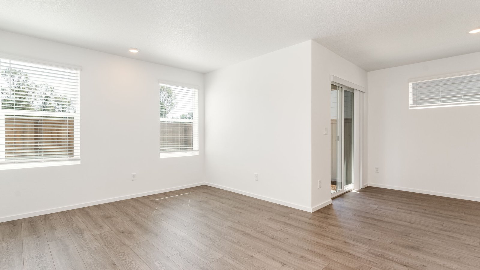 Great room with laminate flooring