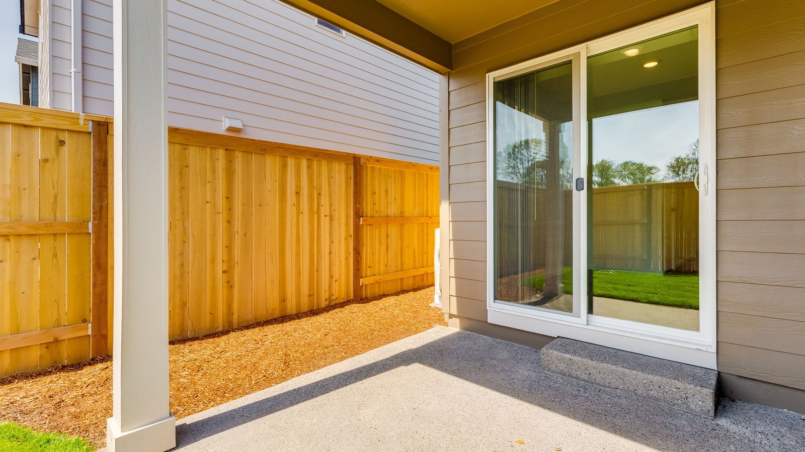 Covered concrete patio