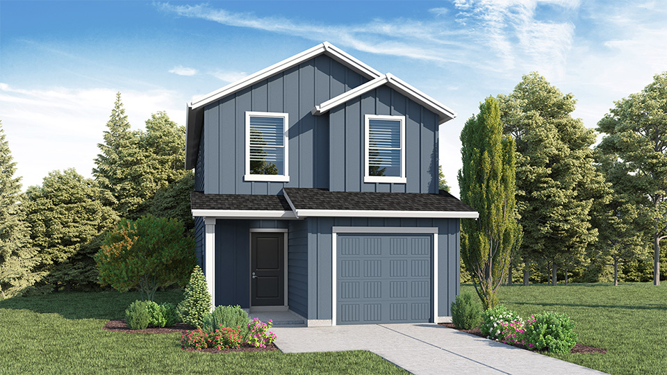 exterior front single-family home with a 2-car garage