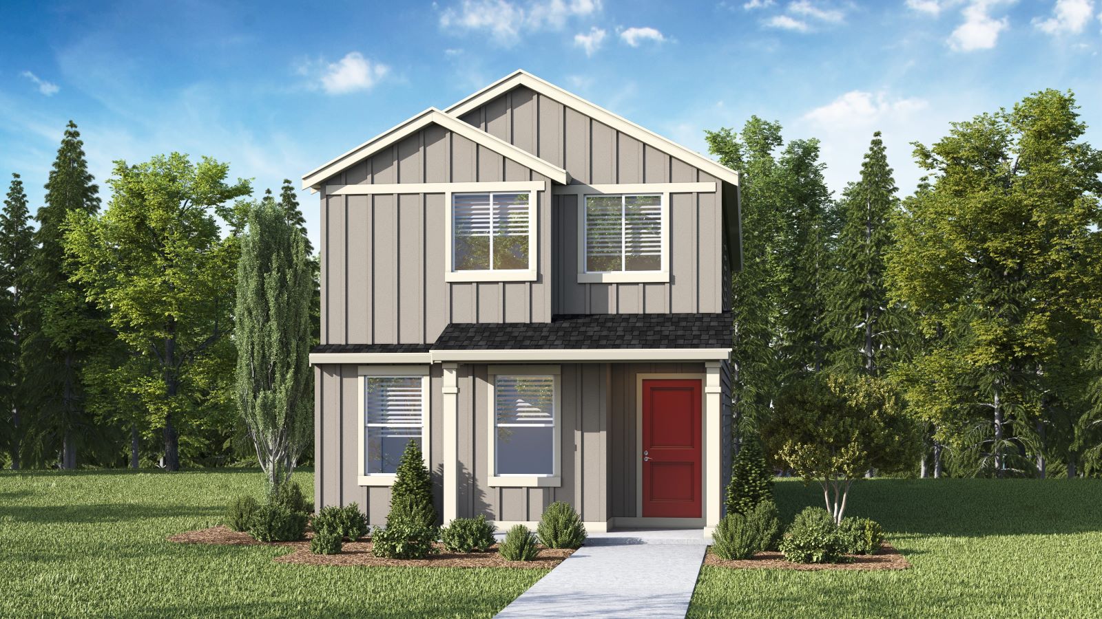 exterior front single-family home with a 2-car garage