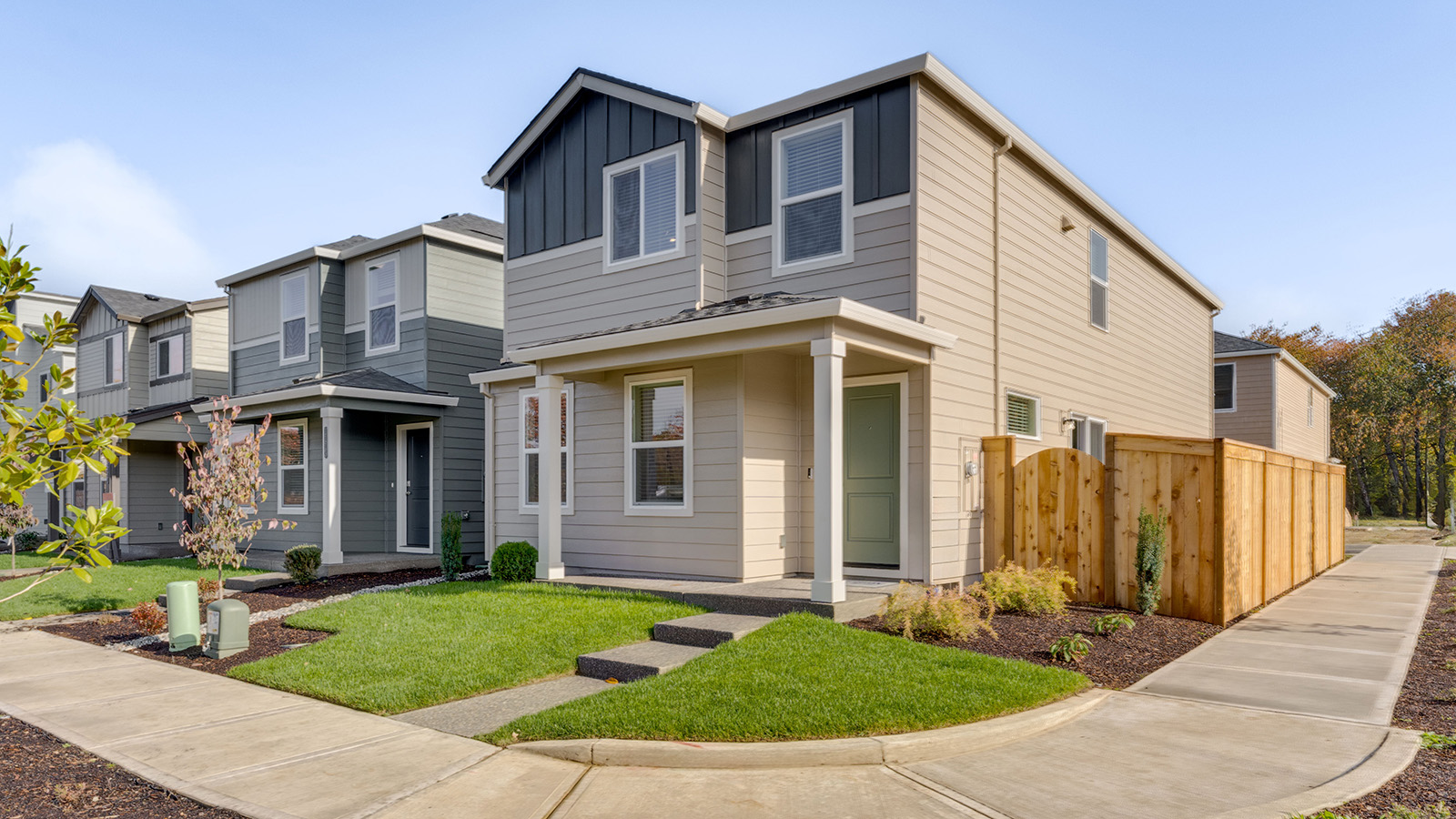 exterior front single-family home with an attached garage