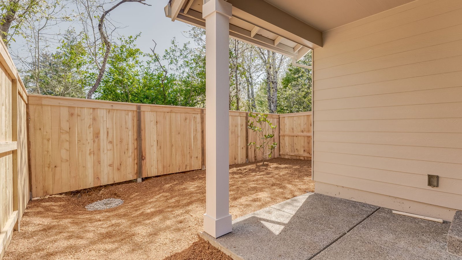 Covered concrete patio
