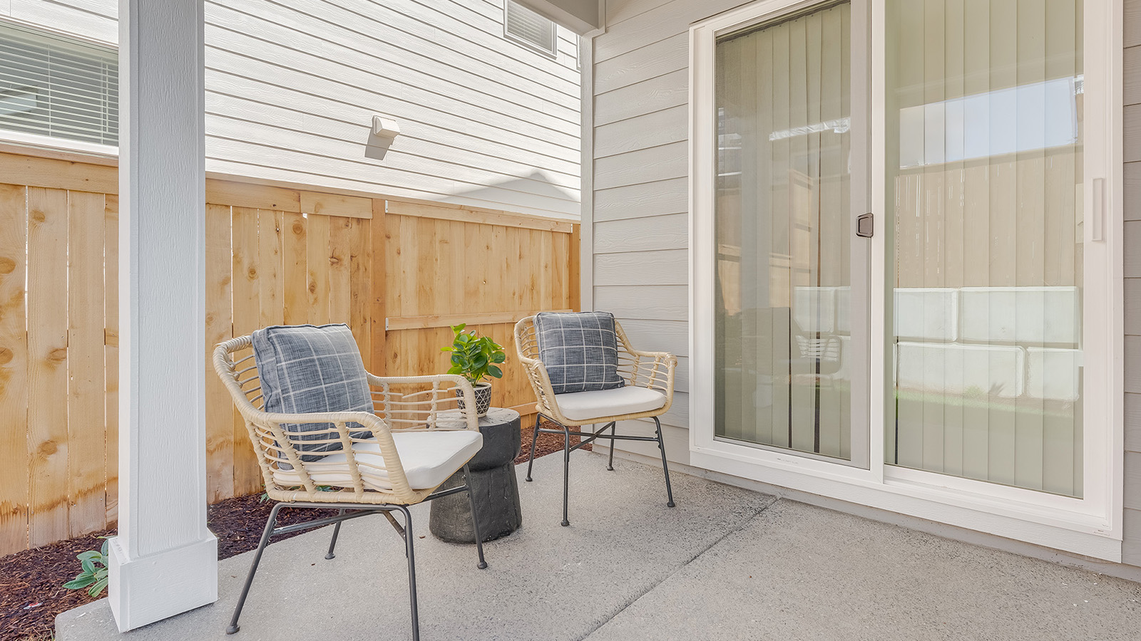 Covered concrete patio