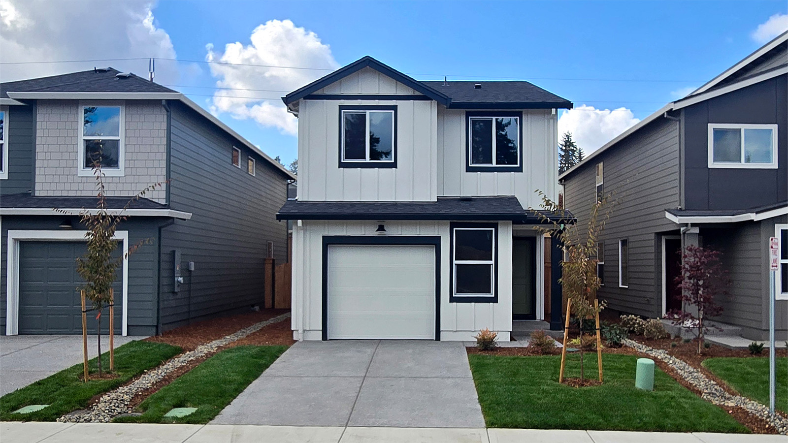 exterior front single-family home with an attached garage