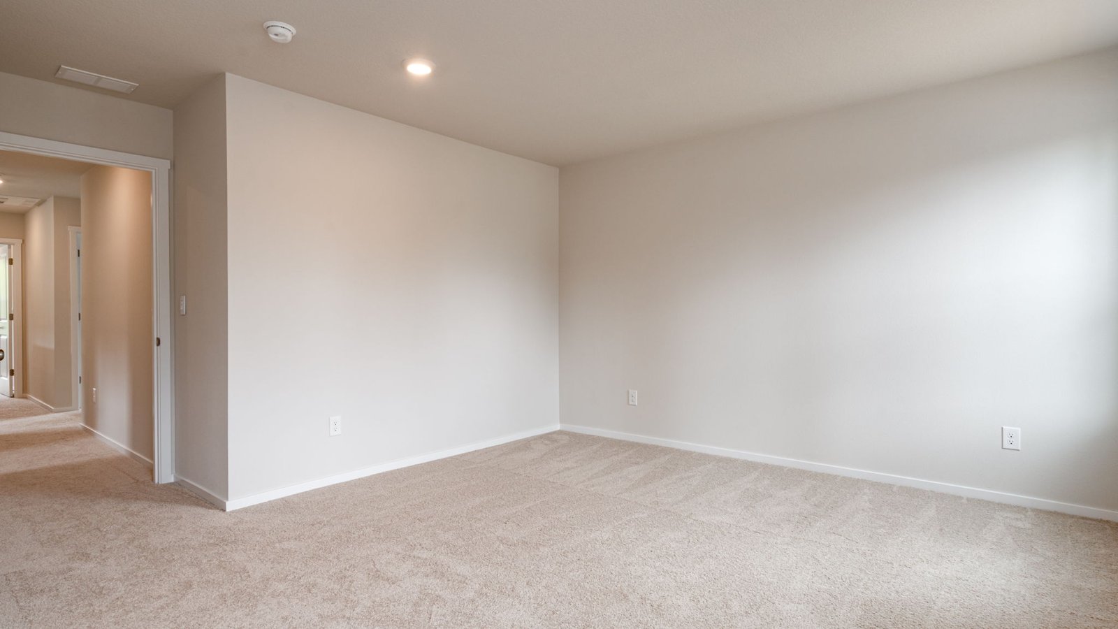 Primary bedroom with wall-to-wall carpet, a walk-in closet and an attached bathroom