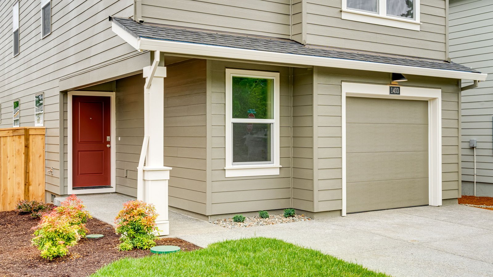 exterior front single-family home with an attached garage