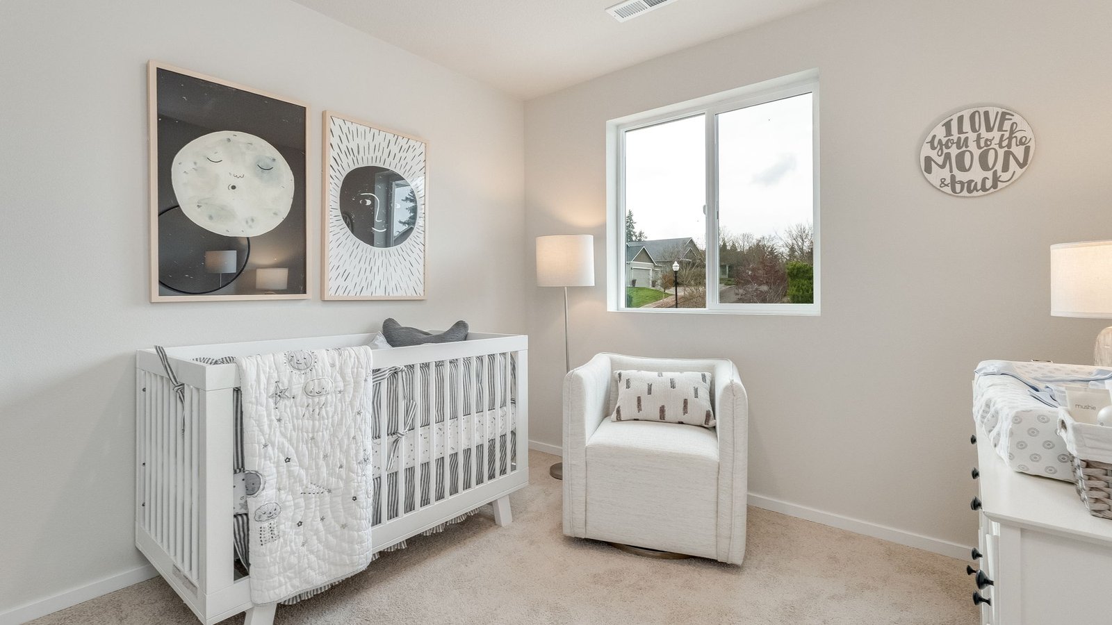 Bedroom with wall-to-wall carpet and a closet