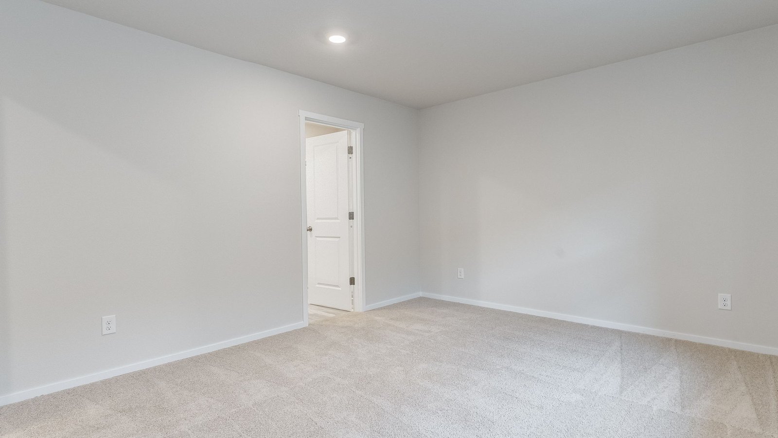 Primary bedroom with wall-to-wall carpet, a walk-in closet and an attached bathroom