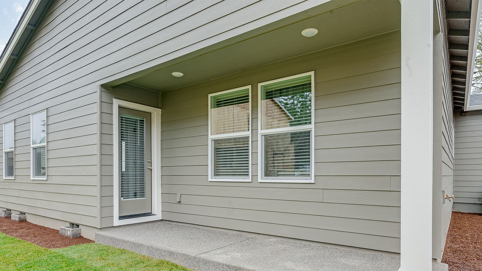 Covered concrete patio
