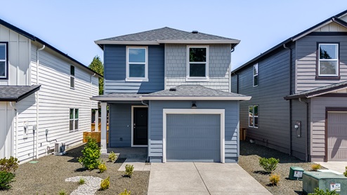 Exterior front of a single family home coming soon to Cottages at 66th new home community in Vancouver, Washington