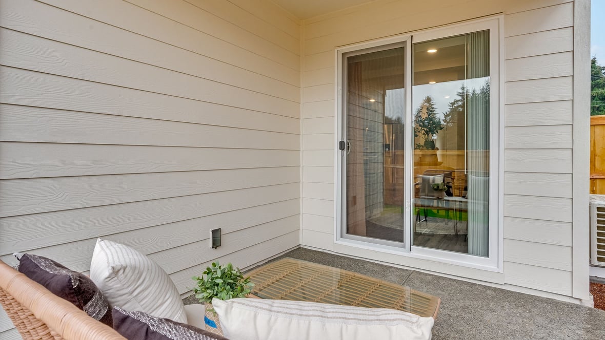 Covered concrete patio