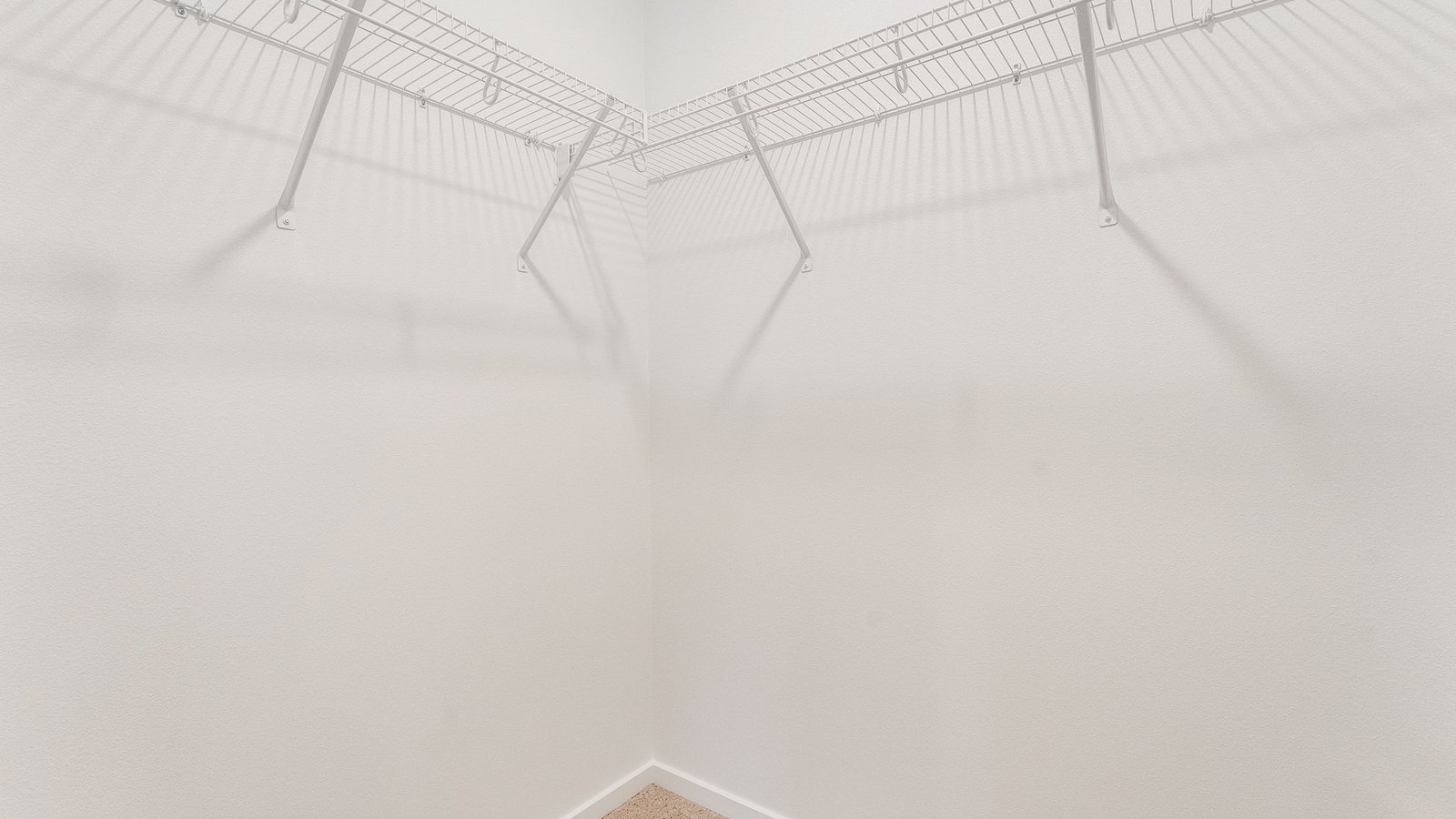 Primary bedroom walk-in closet with wire shelves