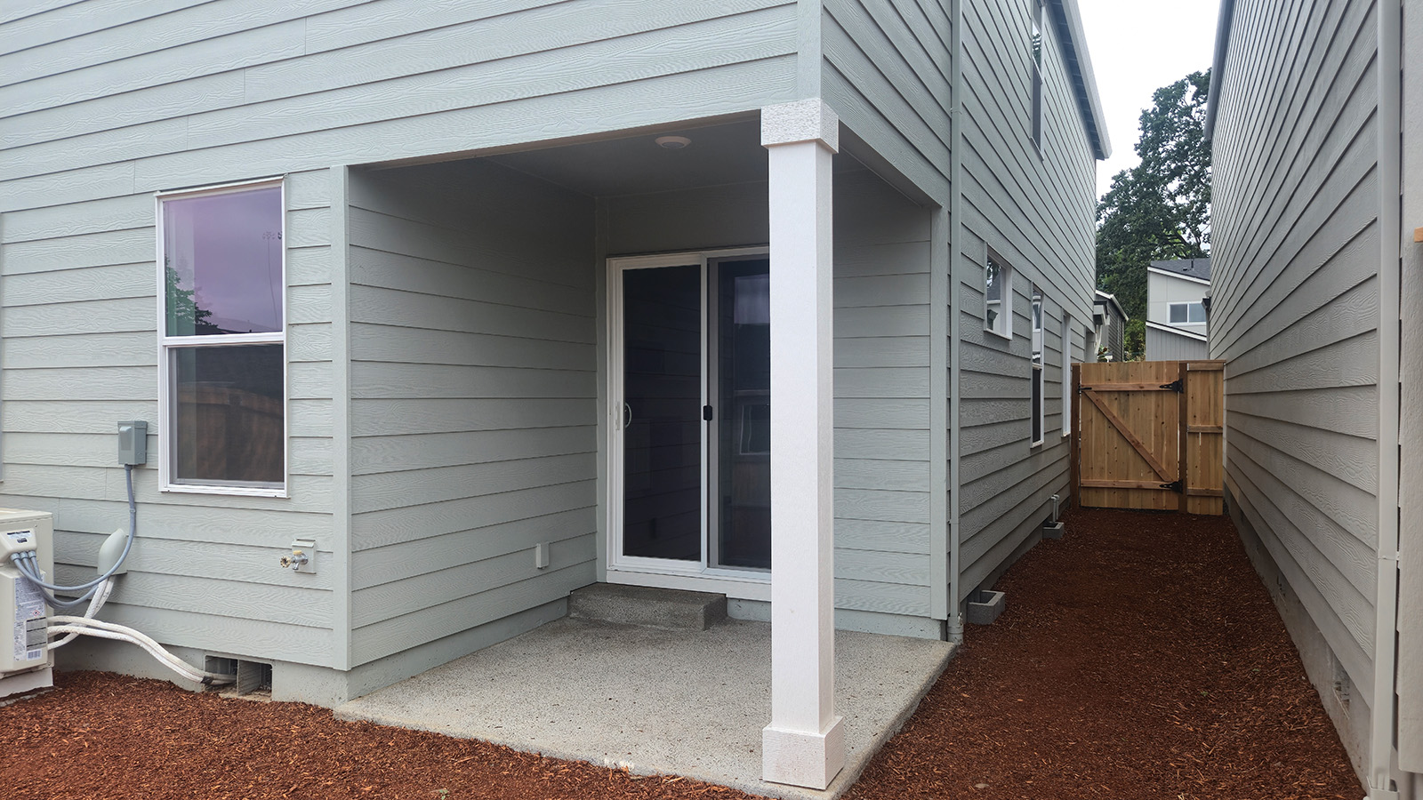 Covered concrete patio