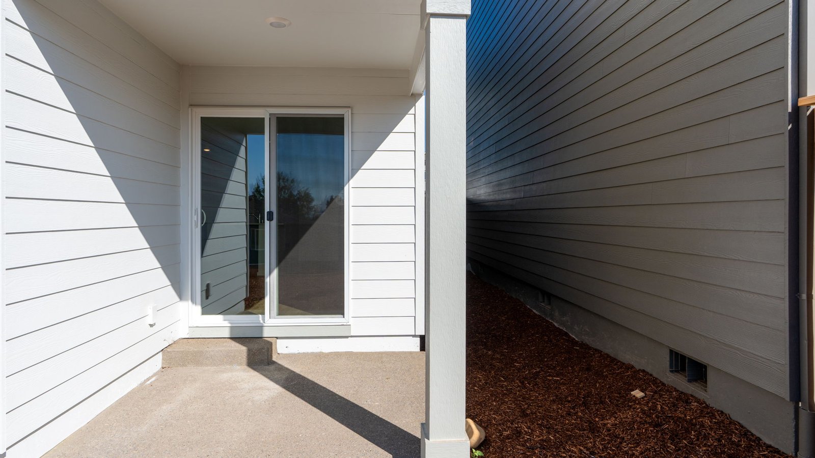 Covered concrete patio