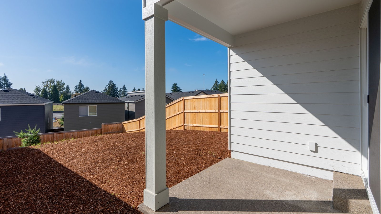 Covered concrete patio