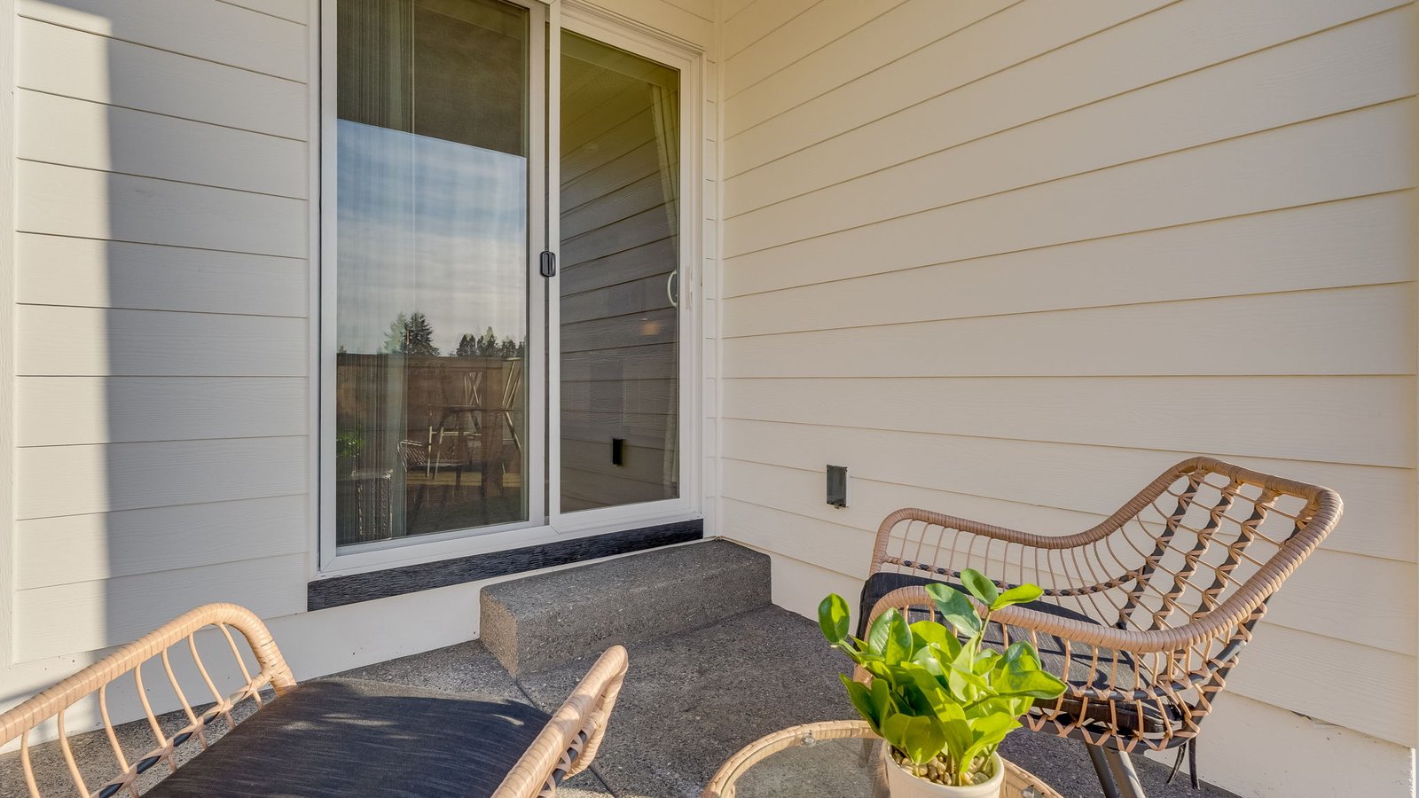 Covered concrete patio
