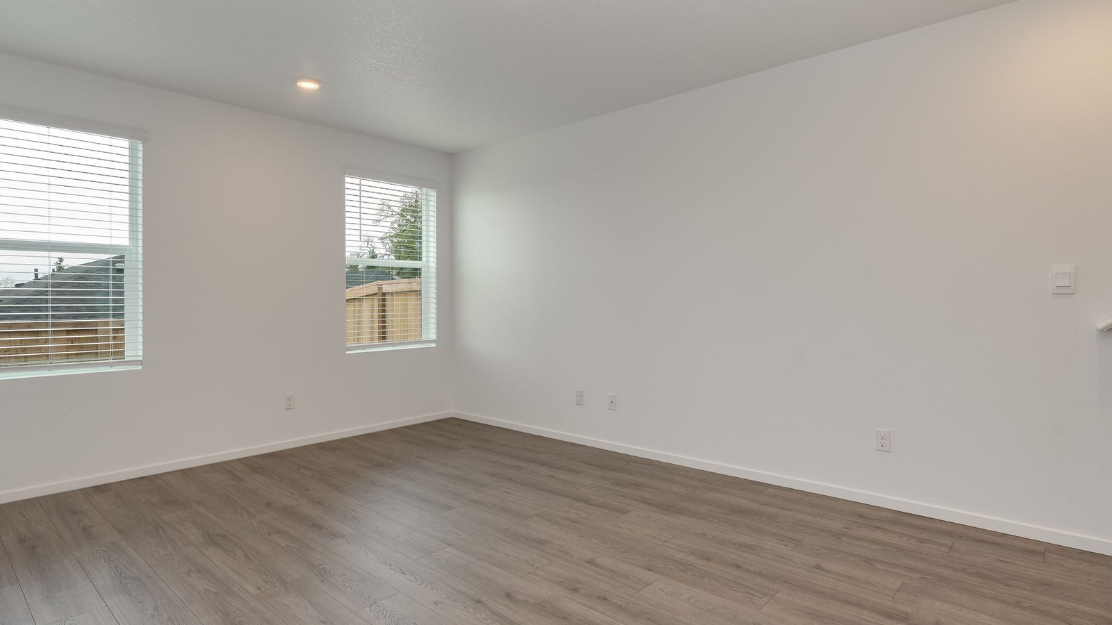 Great room with laminate flooring