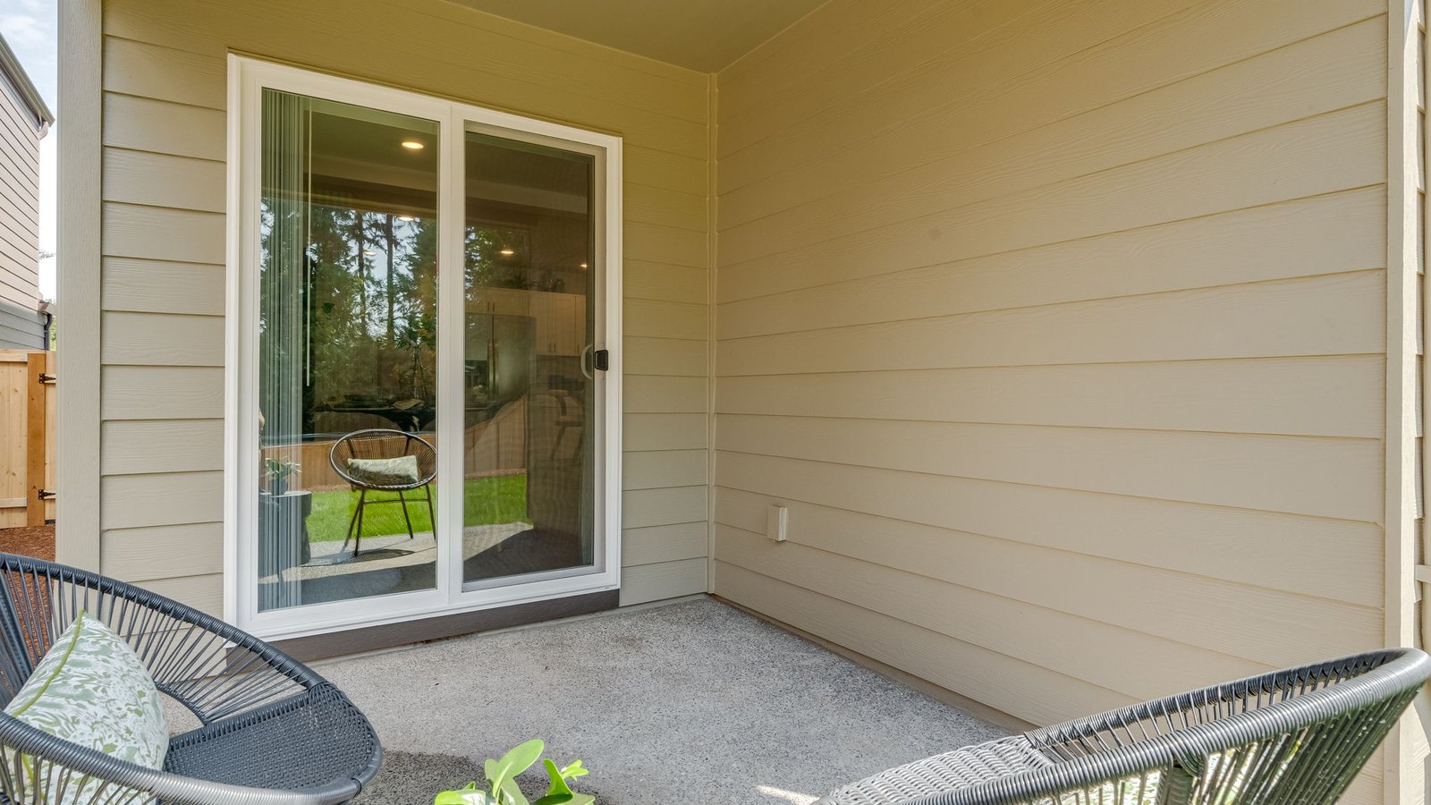 Covered concrete patio