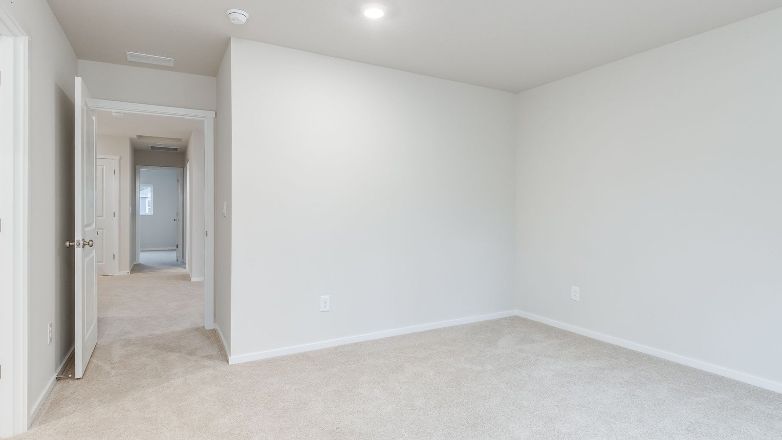 Primary bedroom with wall-to-wall carpet, a walk-in closet and an attached bathroom