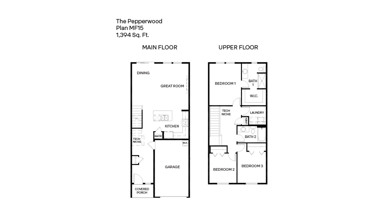Pepperwood townhome floor plan