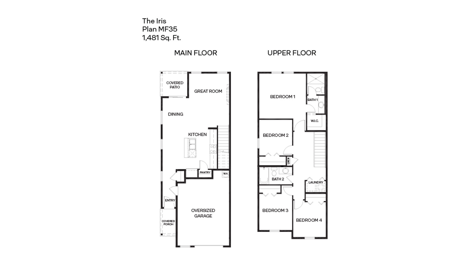 Iris townhome floor plan