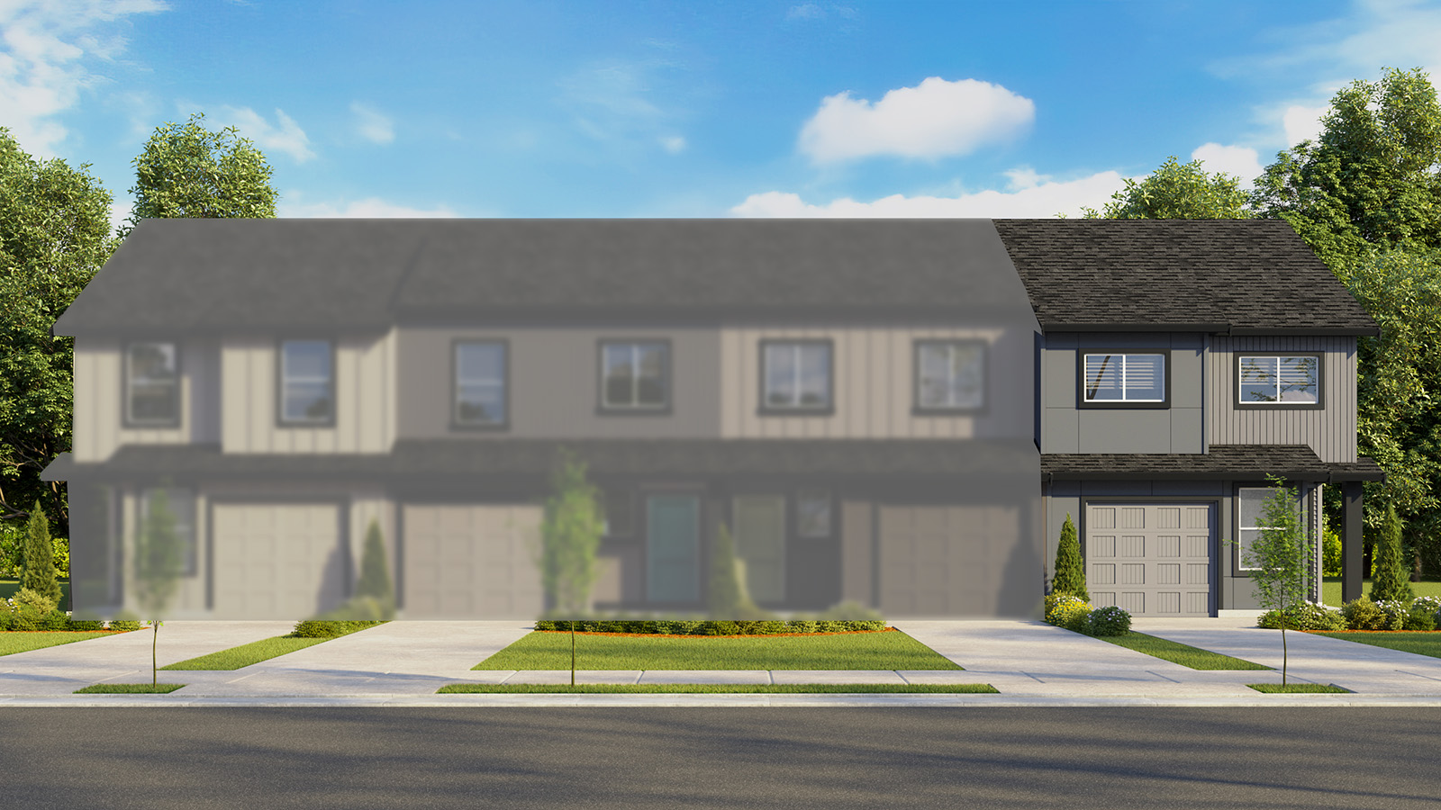 Rendering of sage townhome at Fisher's Creek Terrace