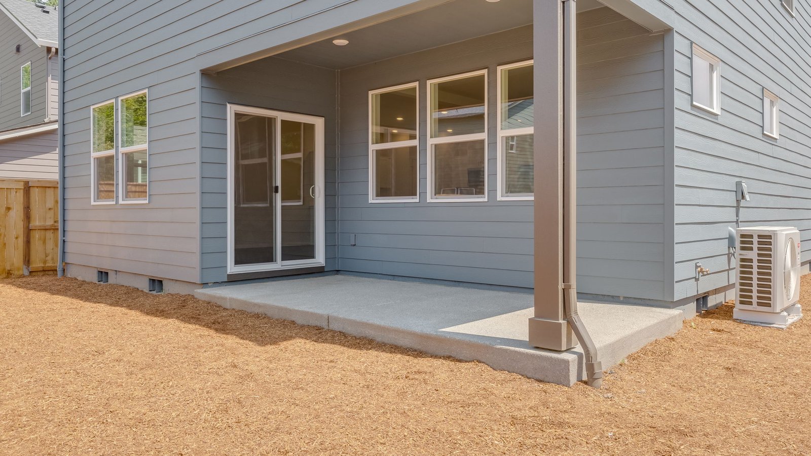 Covered concrete patio
