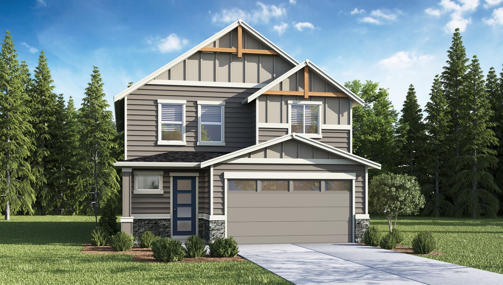 exterior front single-family home with a 2-car garage