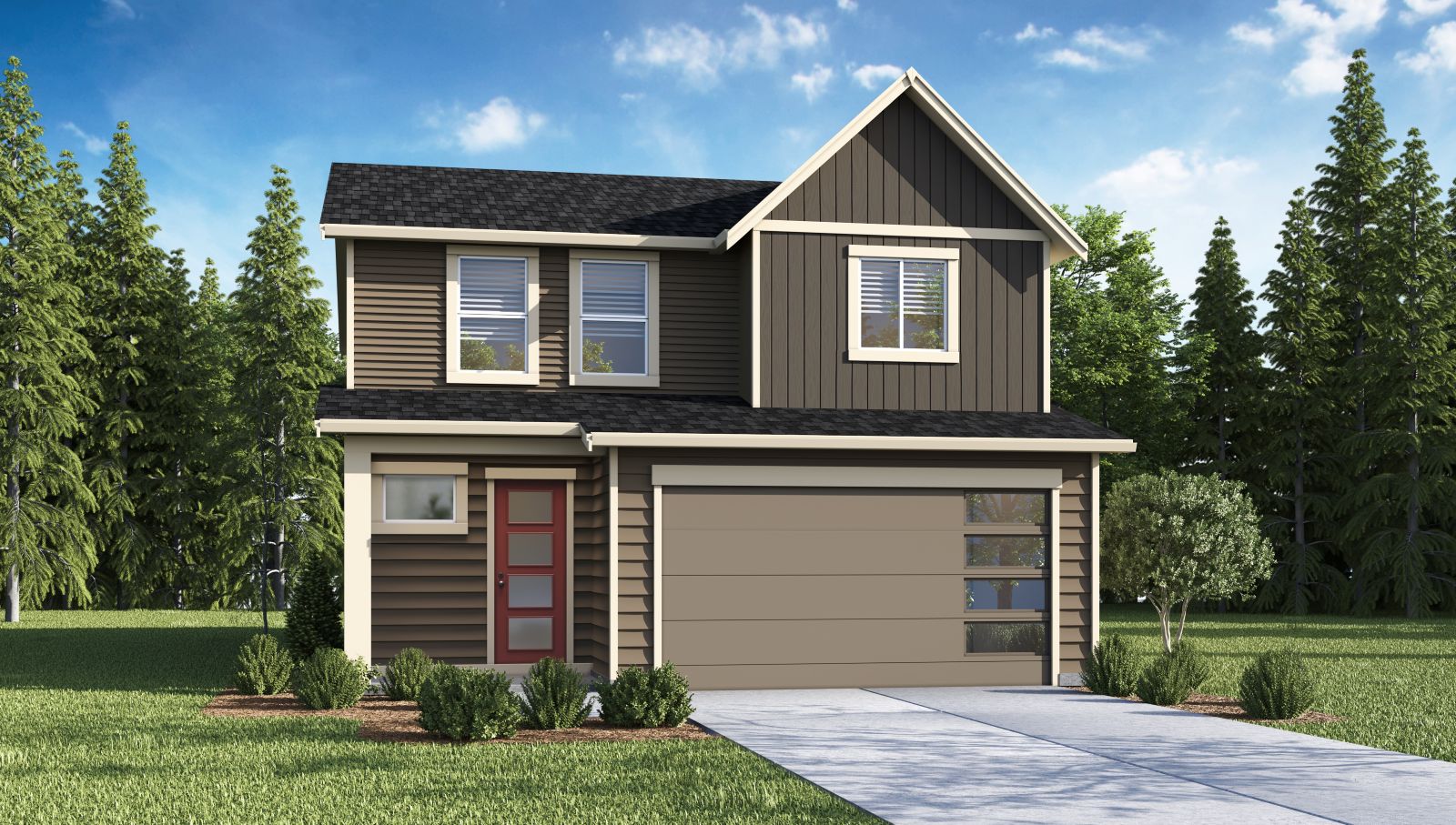 exterior front single-family home with a 2-car garage